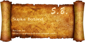 Supka Botond névjegykártya
